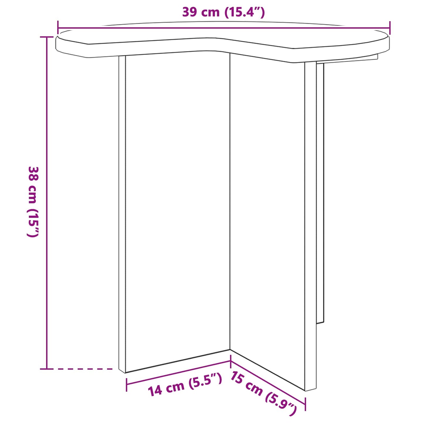 Sidebord 2 stk. Gammelt træ Ø 39 x 38 cm Konstrueret træ