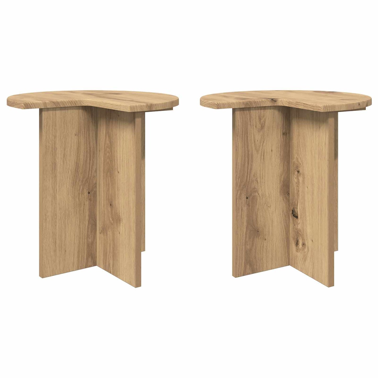 Sidebord 2 stk. Artisan-eg Ø 39 x 38 cm Konstrueret træ