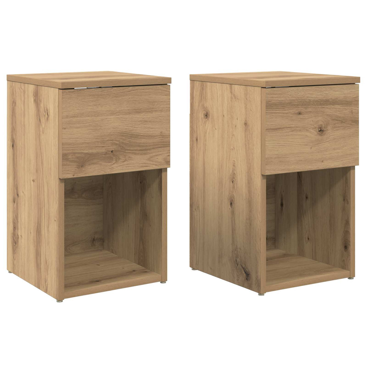 Sengeskab 2 stk. Artisan-eg 29 x 31,5 x 49 cm Konstrueret træ