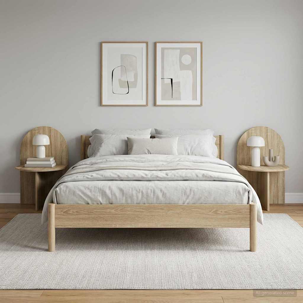 Sengebord 2 stk. Sonoma-eg 48 x 49 x 65 cm Konstrueret træ