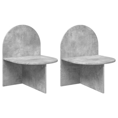 Sengebord 2 stk. Betongrå 48 x 49 x 65 cm Konstrueret træ