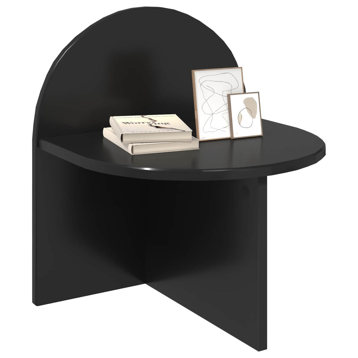 Sengebord 2 stk. Sort eg 40 x 35,5 x 45,5 cm Konstrueret træ