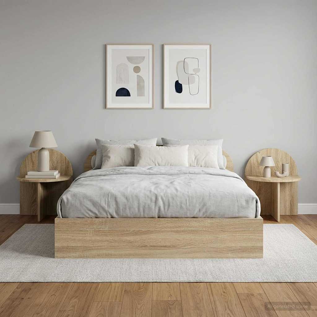 Sengebord 2 stk. Sonoma-eg 40 x 35,5 x 45,5 cm Konstrueret træ