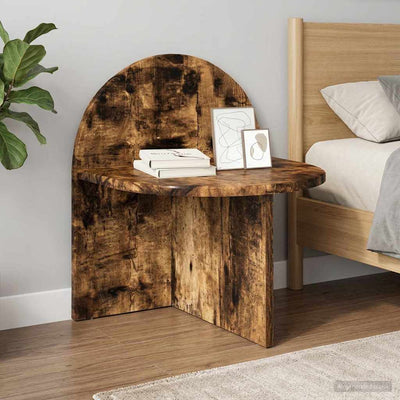 Sengebord 2 stk. Røget eg 40 x 35,5 x 45,5 cm Konstrueret træ