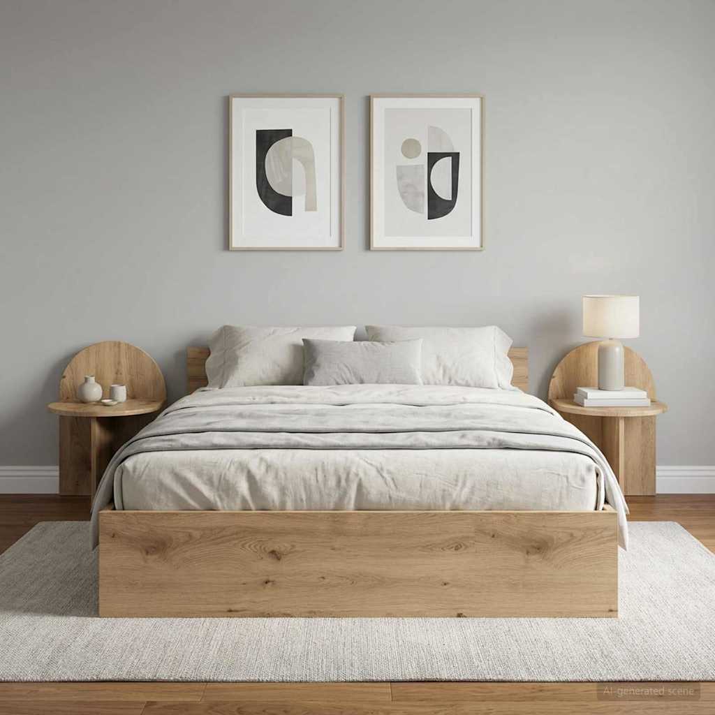 Sengebord 2 stk. Artisan-eg 40 x 35,5 x 45,5 cm Konstrueret træ