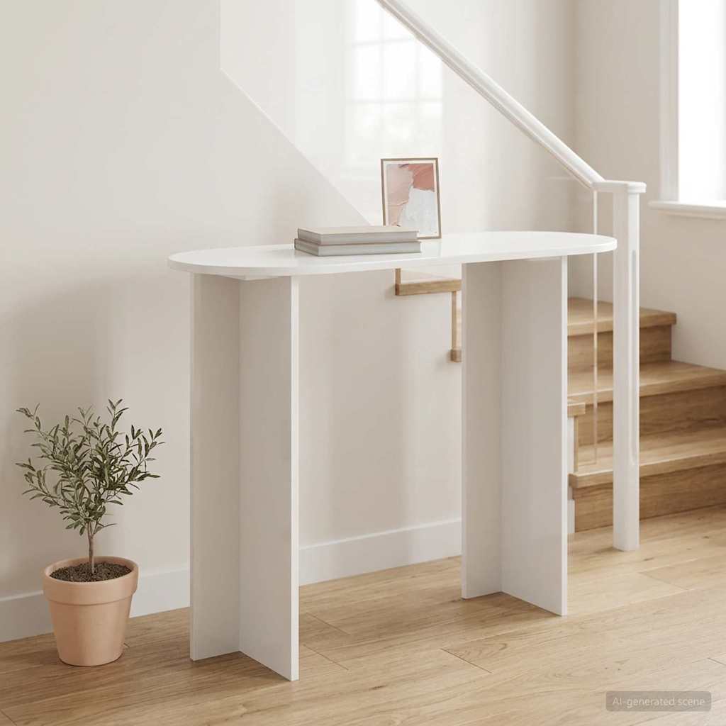 Konsolbord Hvid højglans 100 x 39,5 x 75 cm Konstrueret træ