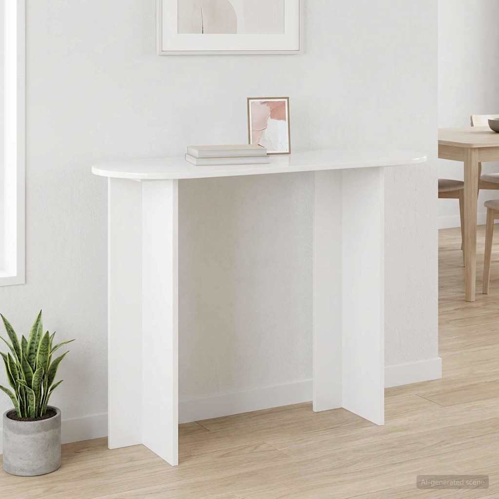 Konsolbord Hvid højglans 100 x 39,5 x 75 cm Konstrueret træ
