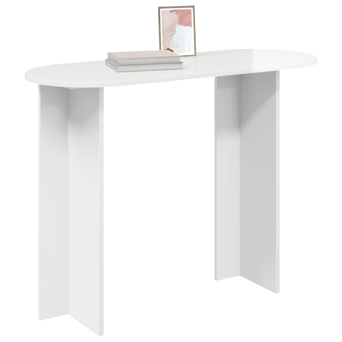 Konsolbord Hvid højglans 100 x 39,5 x 75 cm Konstrueret træ