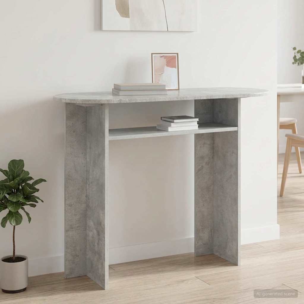 Konsolbord Betongrå 100 x 39,5 x 75 cm Konstrueret træ