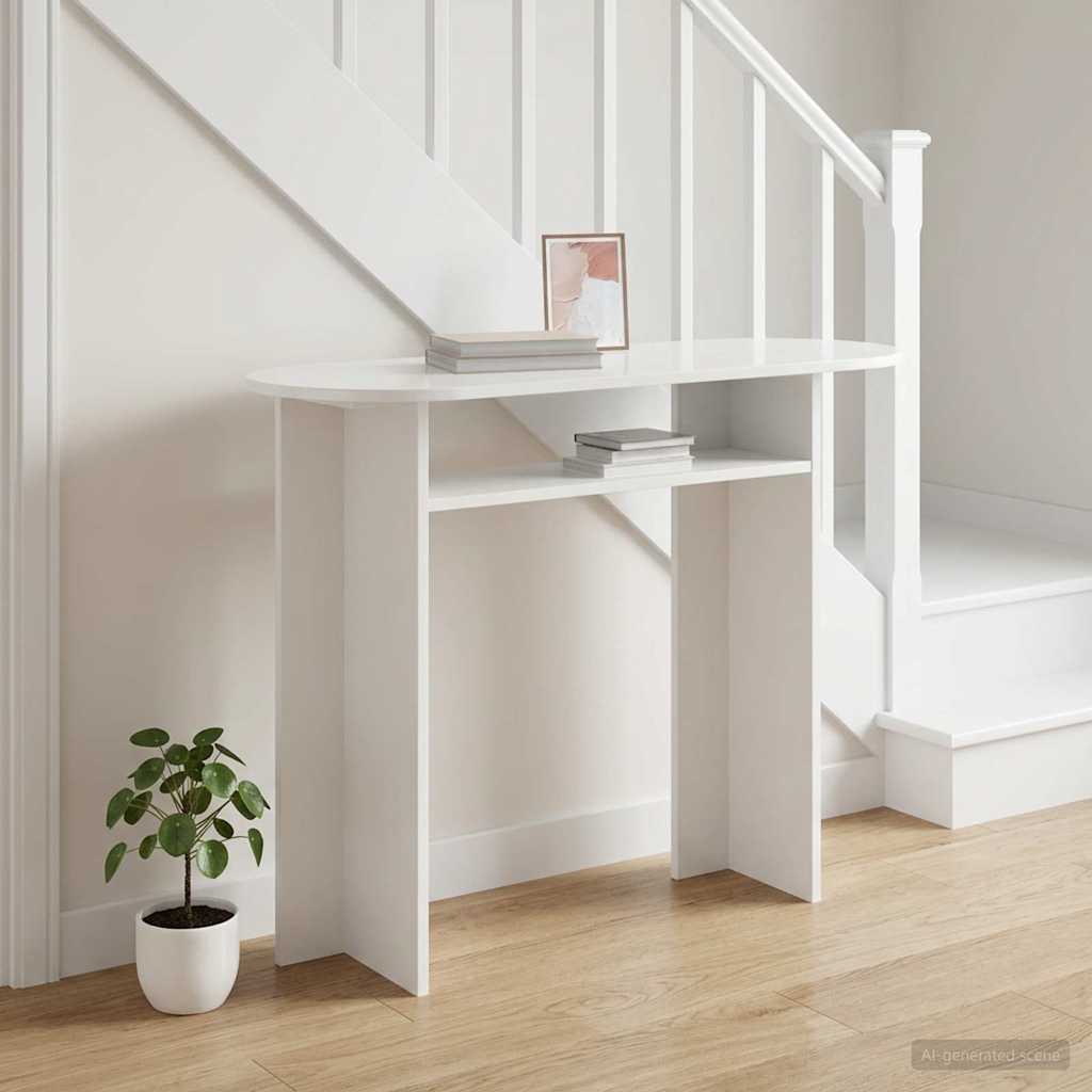 Konsolbord Hvid højglans 100 x 39,5 x 75 cm Konstrueret træ