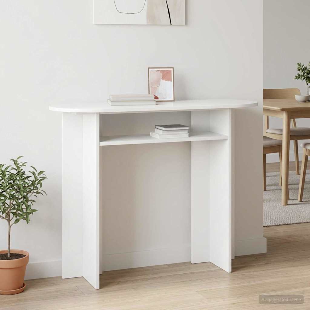 Konsolbord Hvid højglans 100 x 39,5 x 75 cm Konstrueret træ