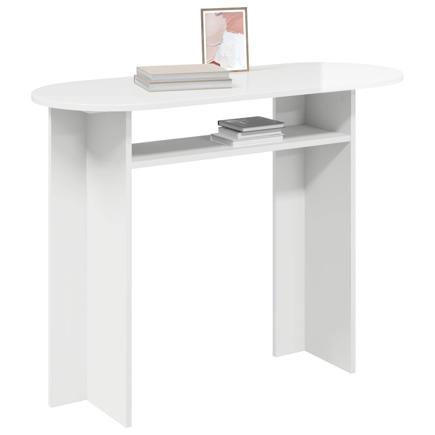 Konsolbord Hvid højglans 100 x 39,5 x 75 cm Konstrueret træ