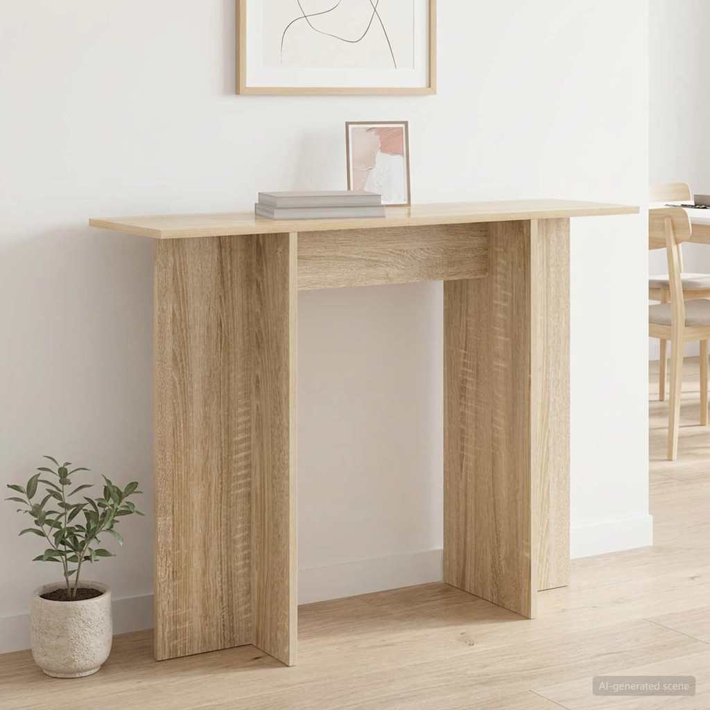 Konsolbord Sonoma-eg 100 x 30 x 75 cm Konstrueret træ