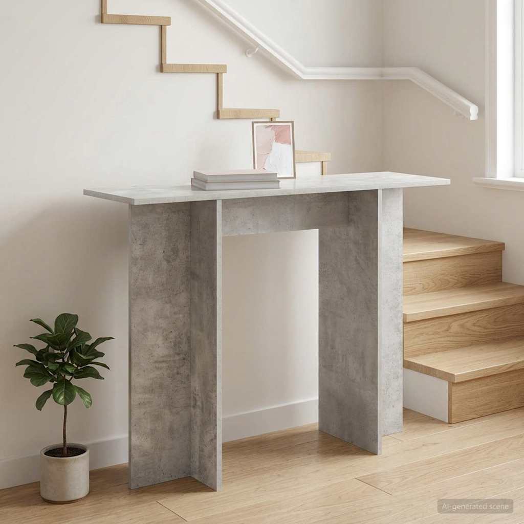 Konsolbord Betongrå 100 x 30 x 75 cm Konstrueret træ