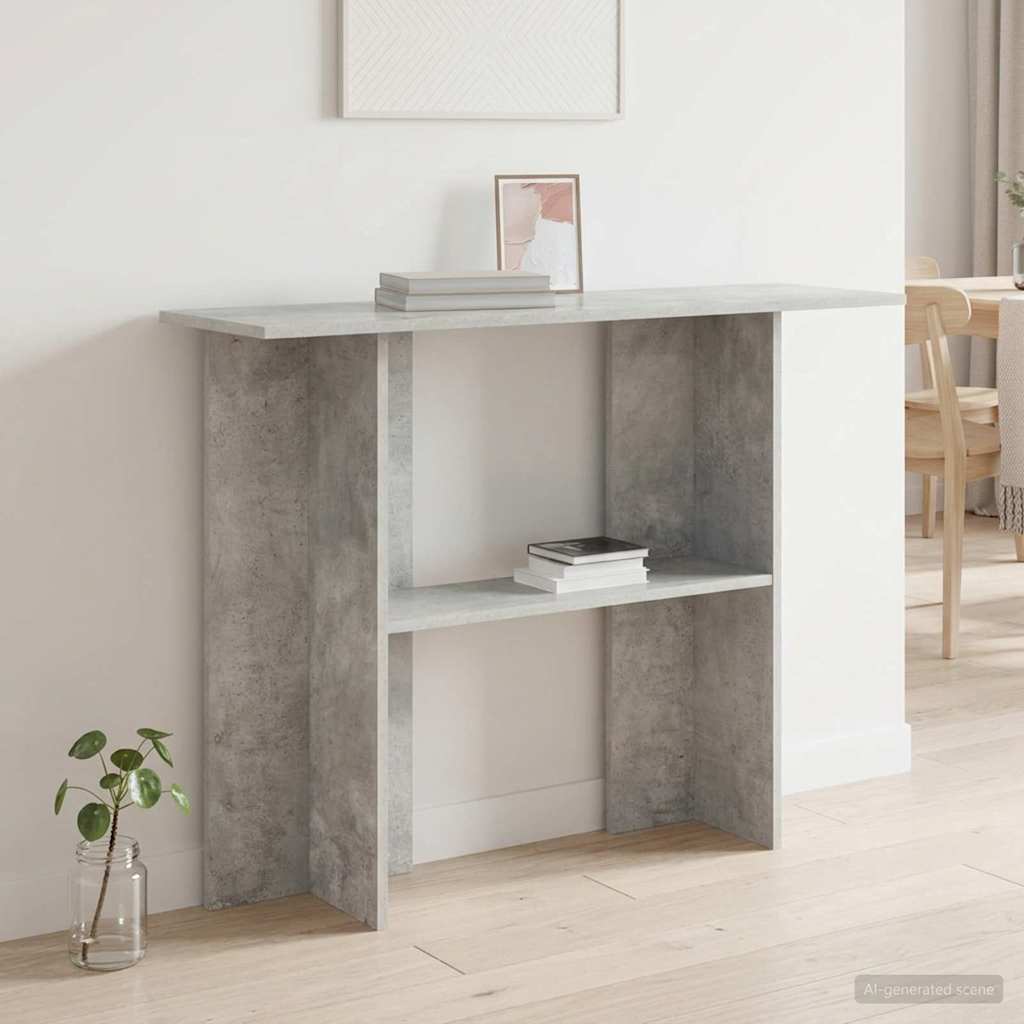 Konsolbord Betongrå 100 x 30 x 75 cm Konstrueret træ