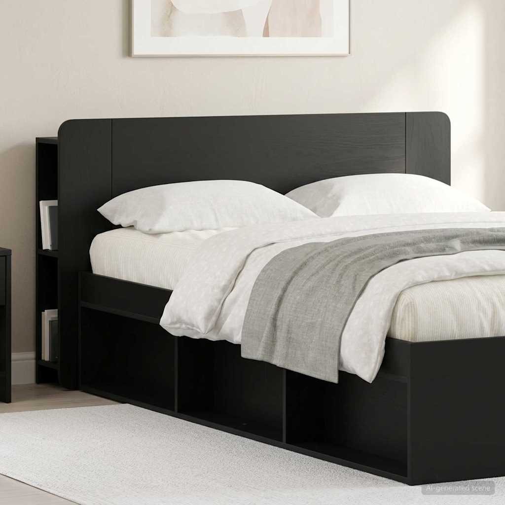 Hovedgærde Skab Sort 135 x 18,5 x 80 cm Konstrueret træ