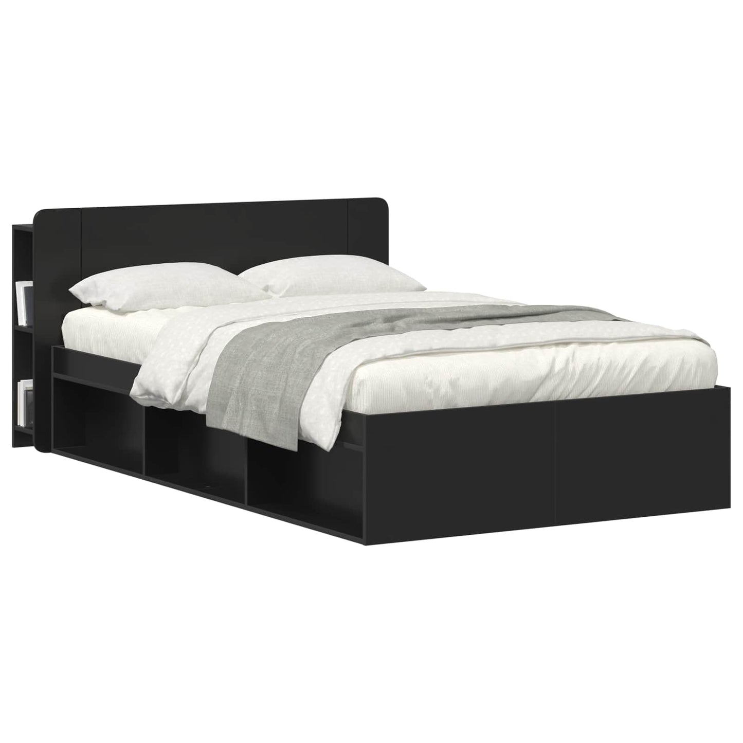 Hovedgærde Skab Sort 135 x 18,5 x 80 cm Konstrueret træ