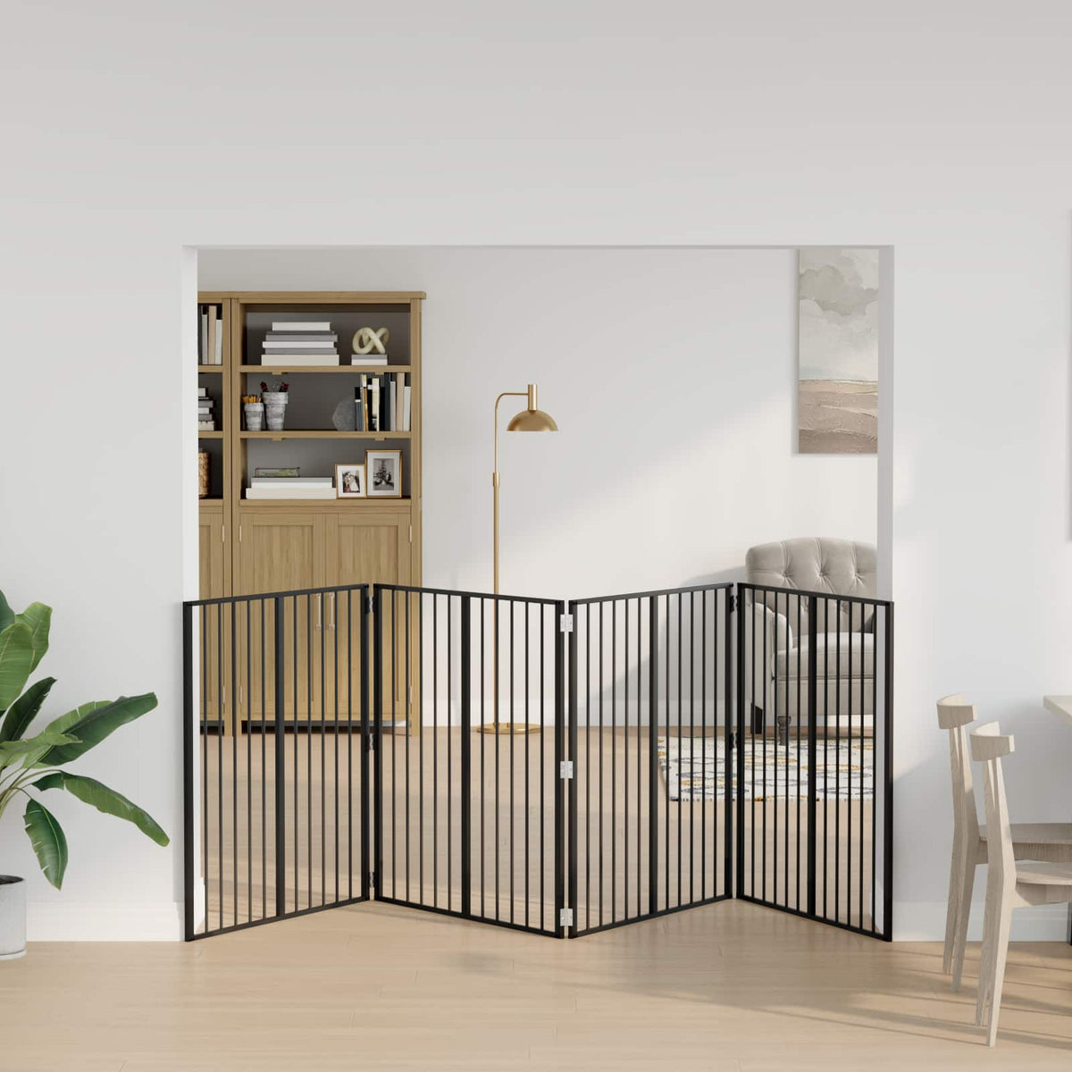 Hundedør 4 stk. Sort 100 x 100 cm Galvaniseret stål