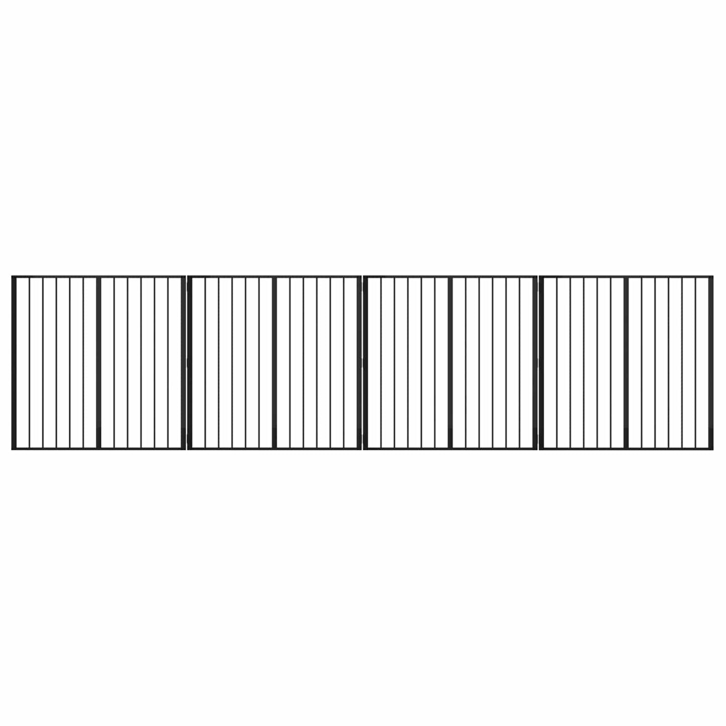 Hundedør 4 stk. Sort 100 x 100 cm Galvaniseret stål