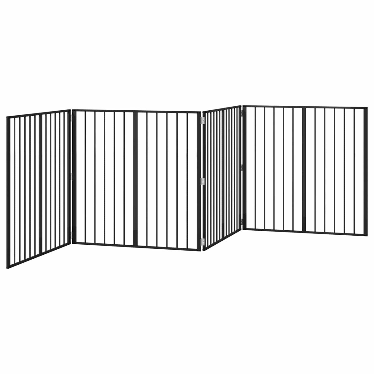 Hundedør 4 stk. Sort 100 x 100 cm Galvaniseret stål