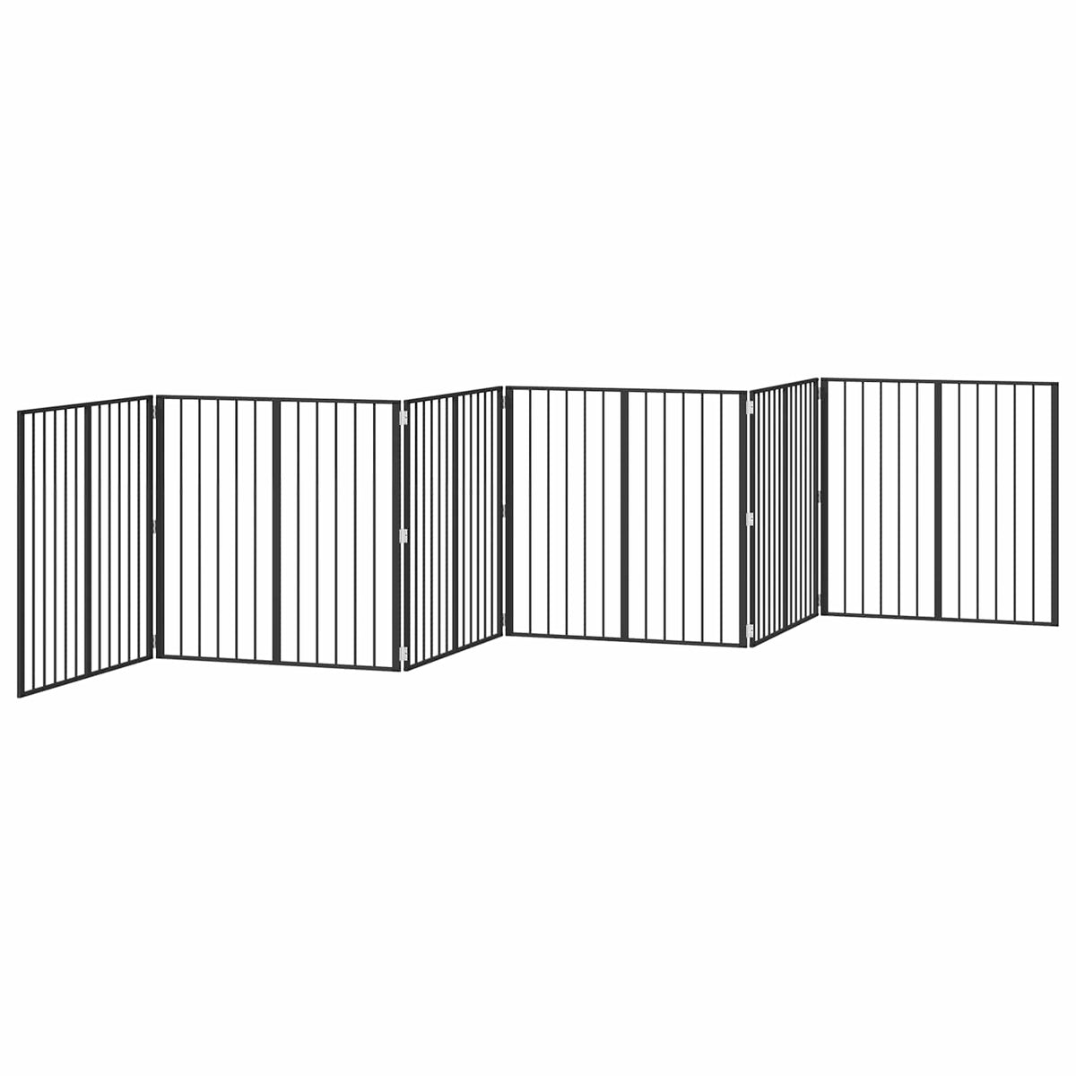 Hundedør 6 stk. Sort 100 x 100 cm Galvaniseret stål