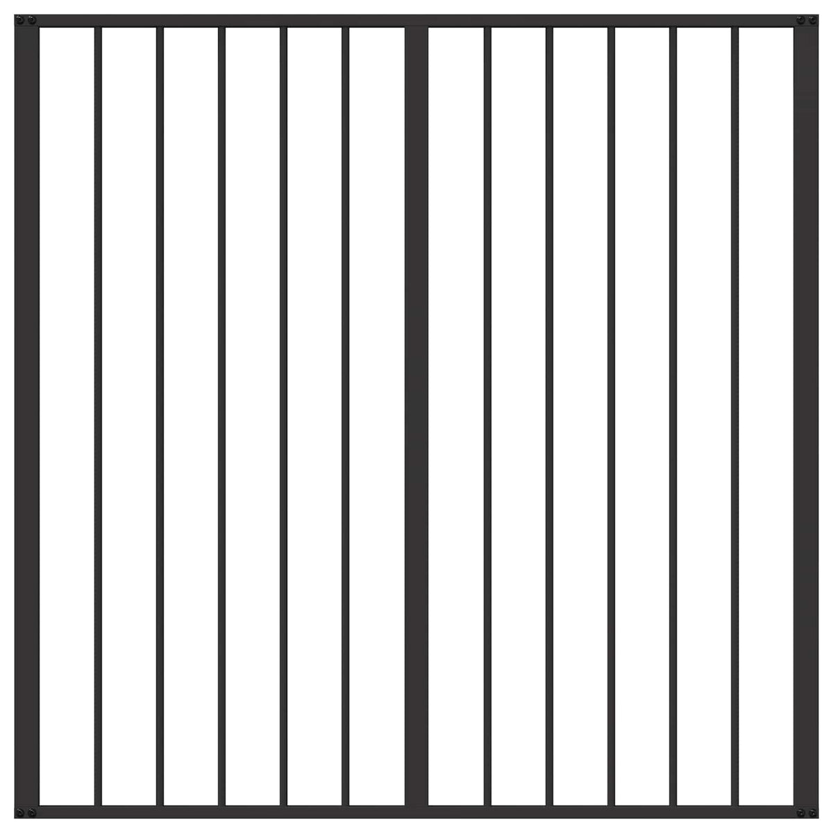 Hundedør 6 stk. Sort 100 x 100 cm Galvaniseret stål