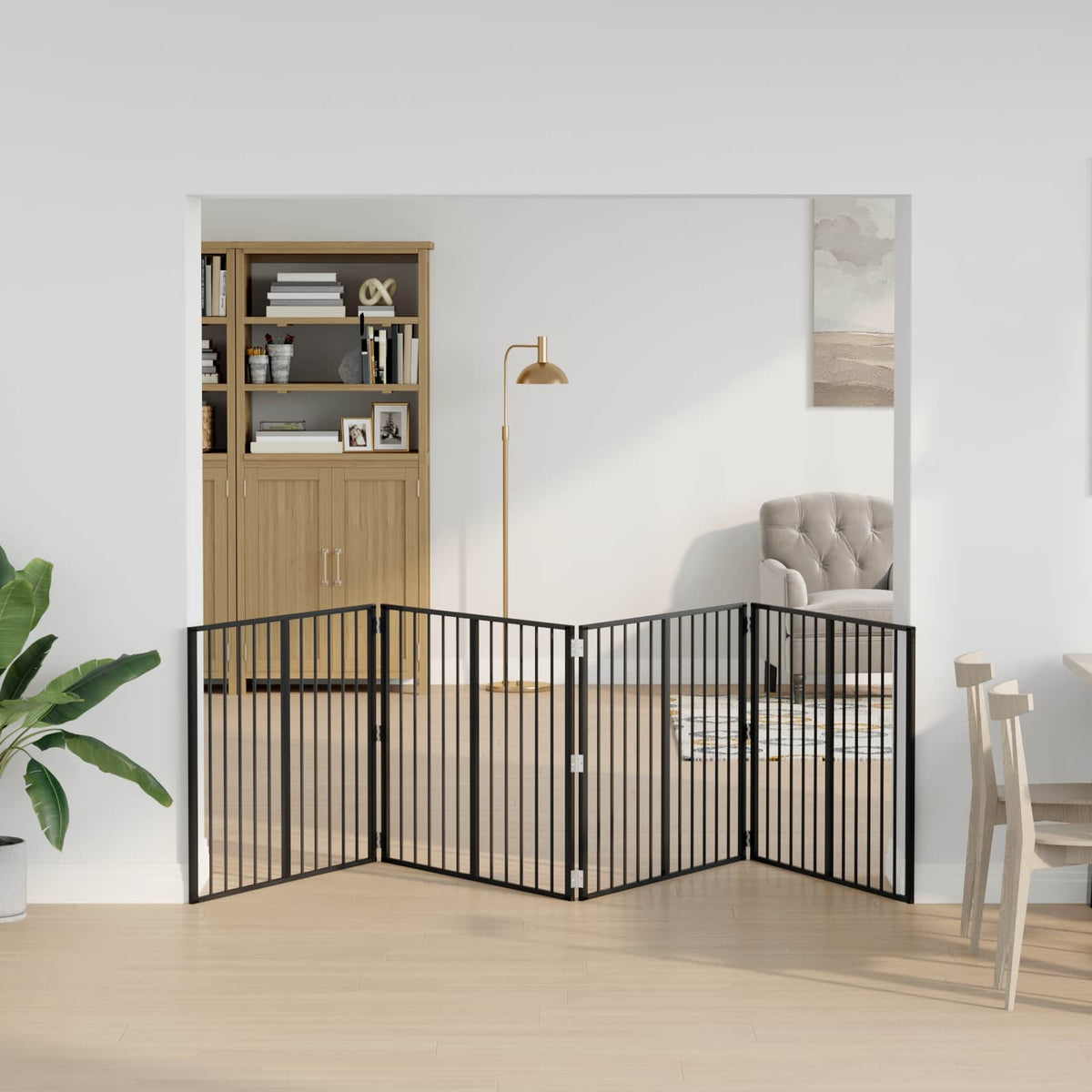 Hundedør 4 stk. Sort 100 x 80 cm Galvaniseret stål