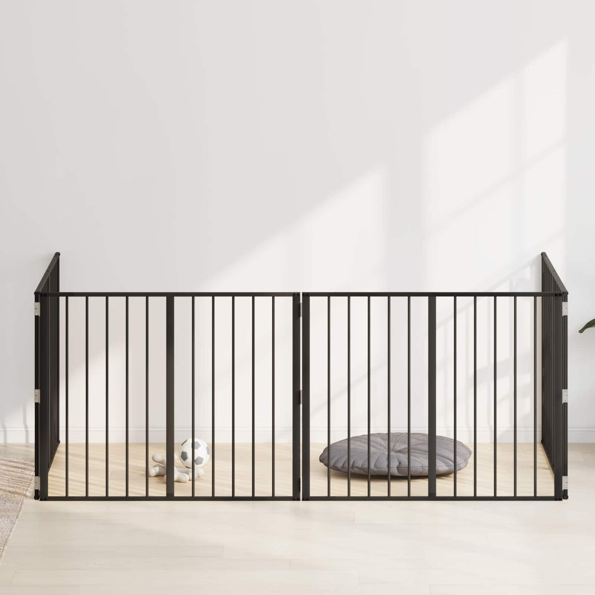 Hundedør 4 stk. Sort 100 x 80 cm Galvaniseret stål