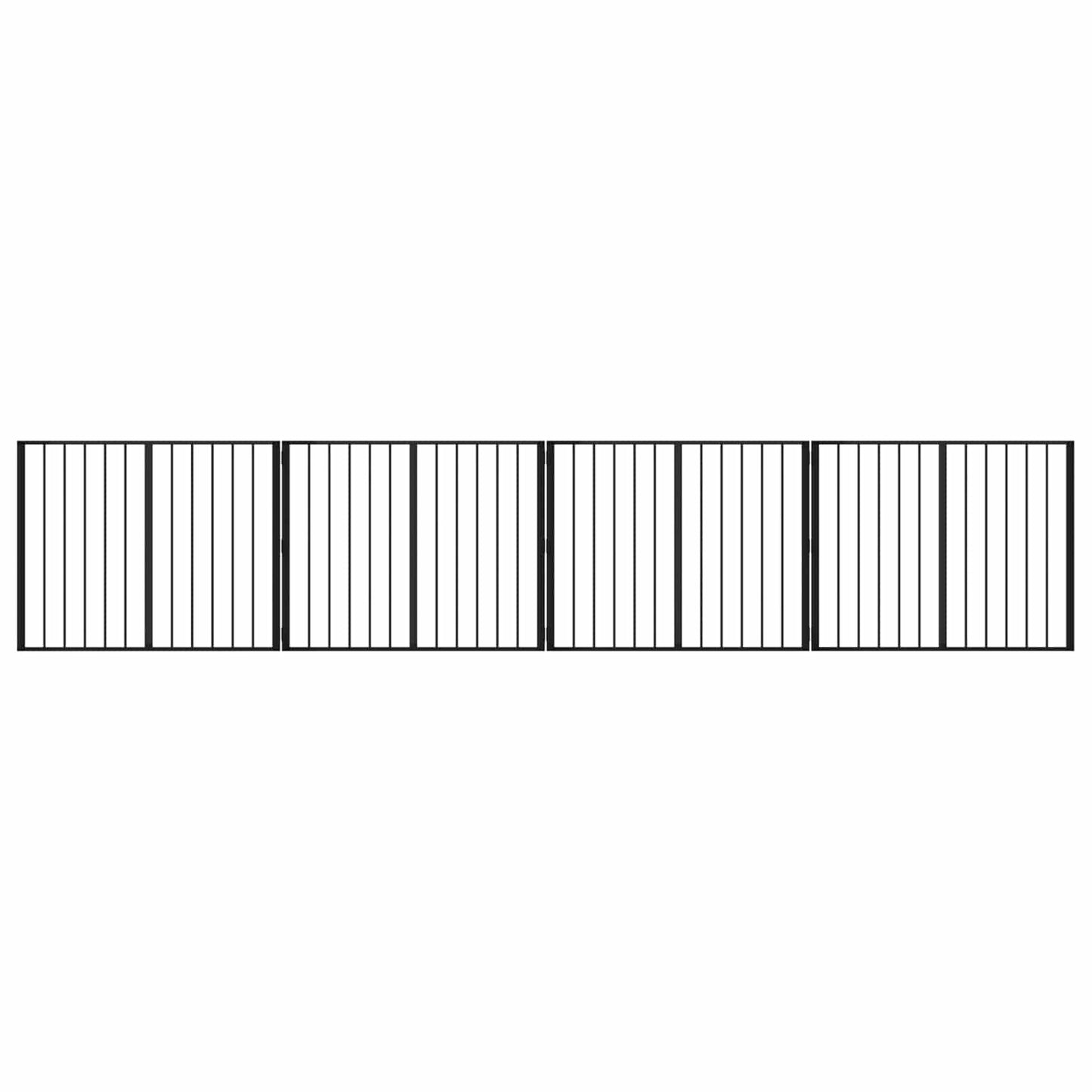 Hundedør 4 stk. Sort 100 x 80 cm Galvaniseret stål