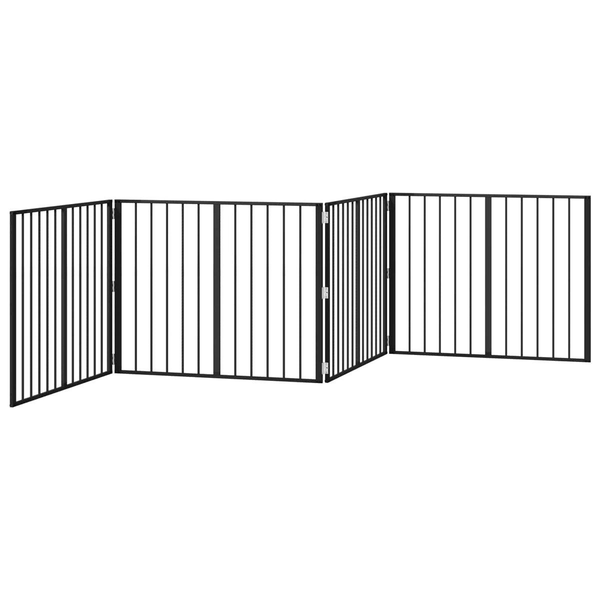 Hundedør 4 stk. Sort 100 x 80 cm Galvaniseret stål