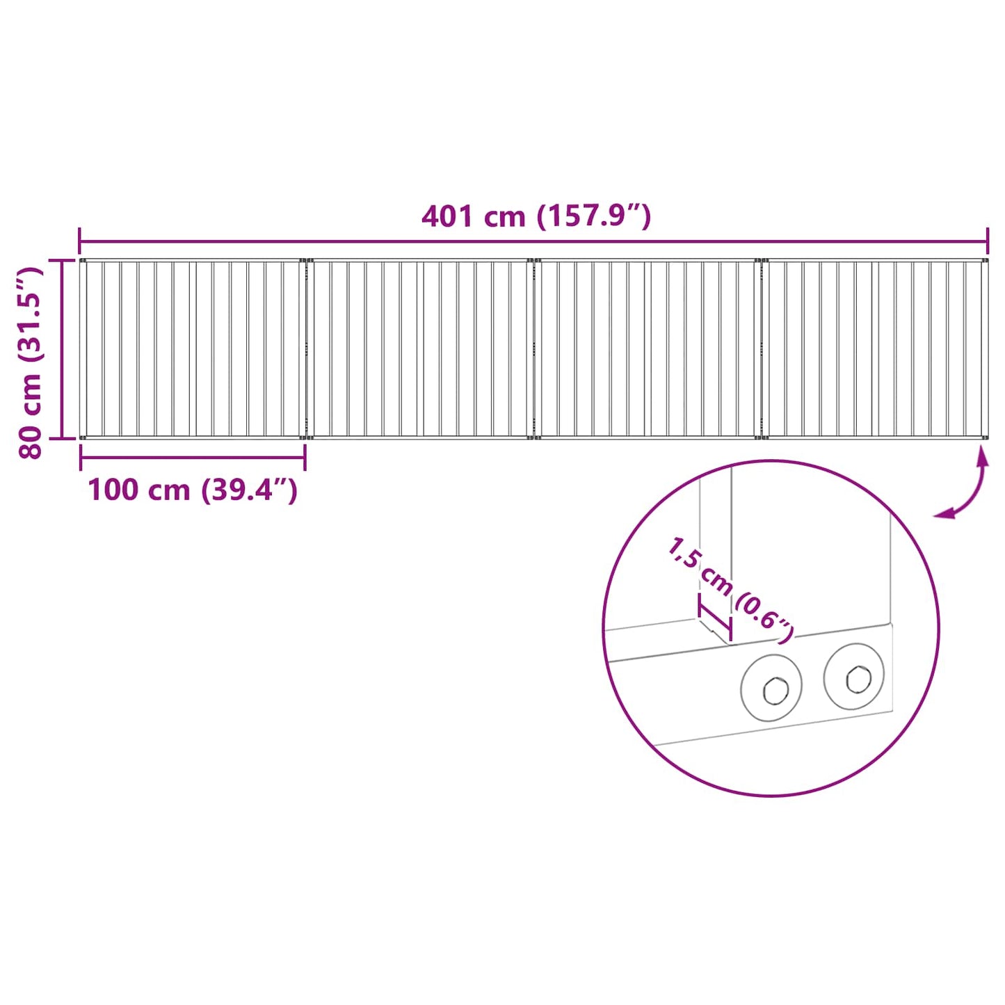 Hundedør 4 stk. Sort 100 x 80 cm Galvaniseret stål