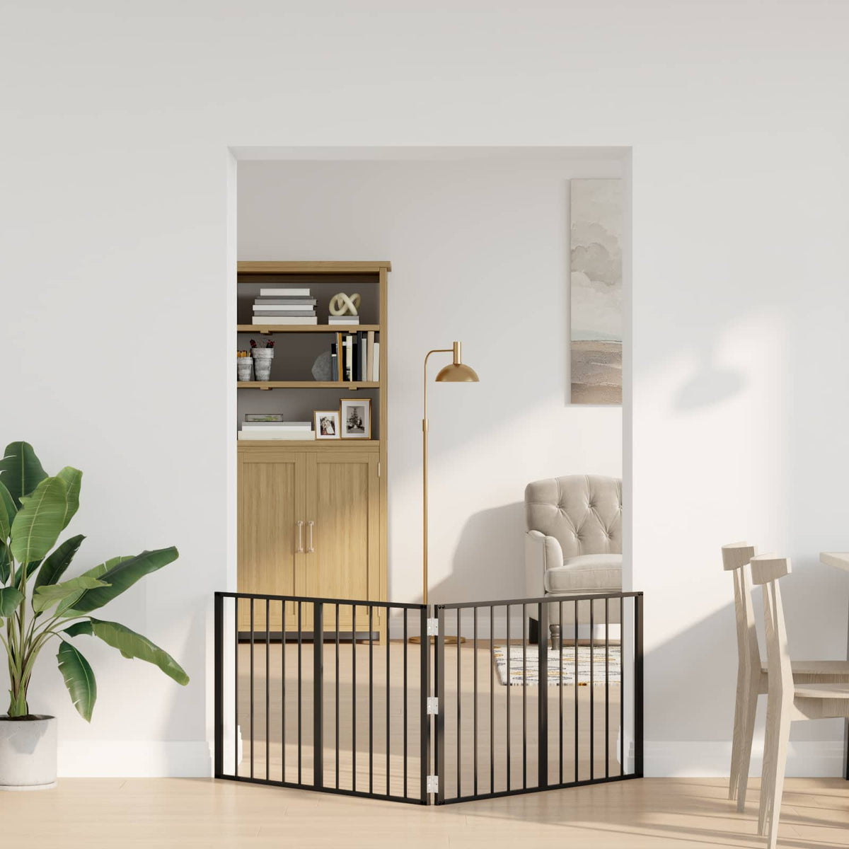 Hundedør 2 stk. Sort 100 x 60 cm Galvaniseret stål