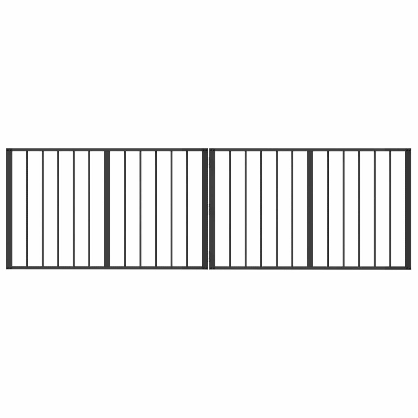 Hundedør 2 stk. Sort 100 x 60 cm Galvaniseret stål