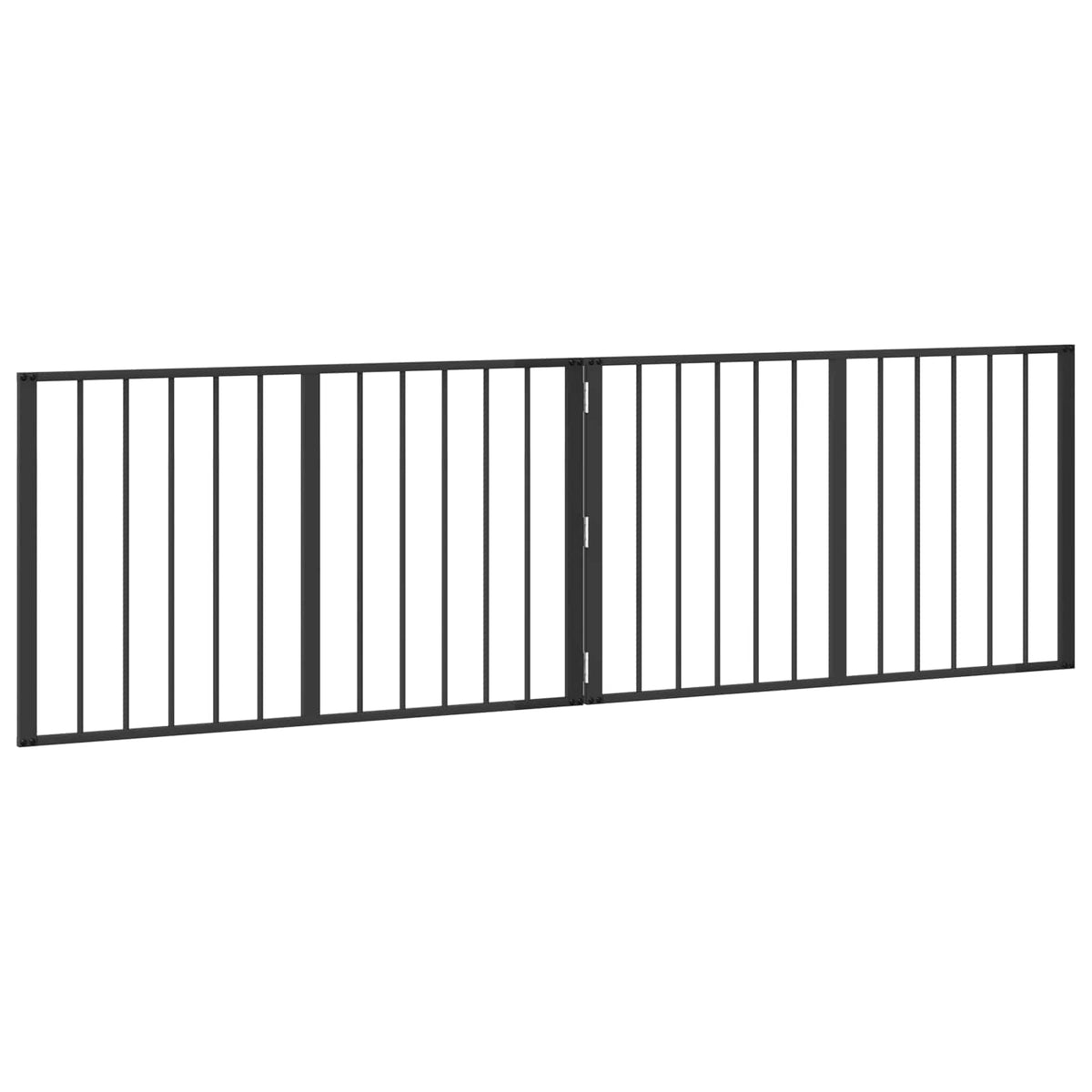 Hundedør 2 stk. Sort 100 x 60 cm Galvaniseret stål