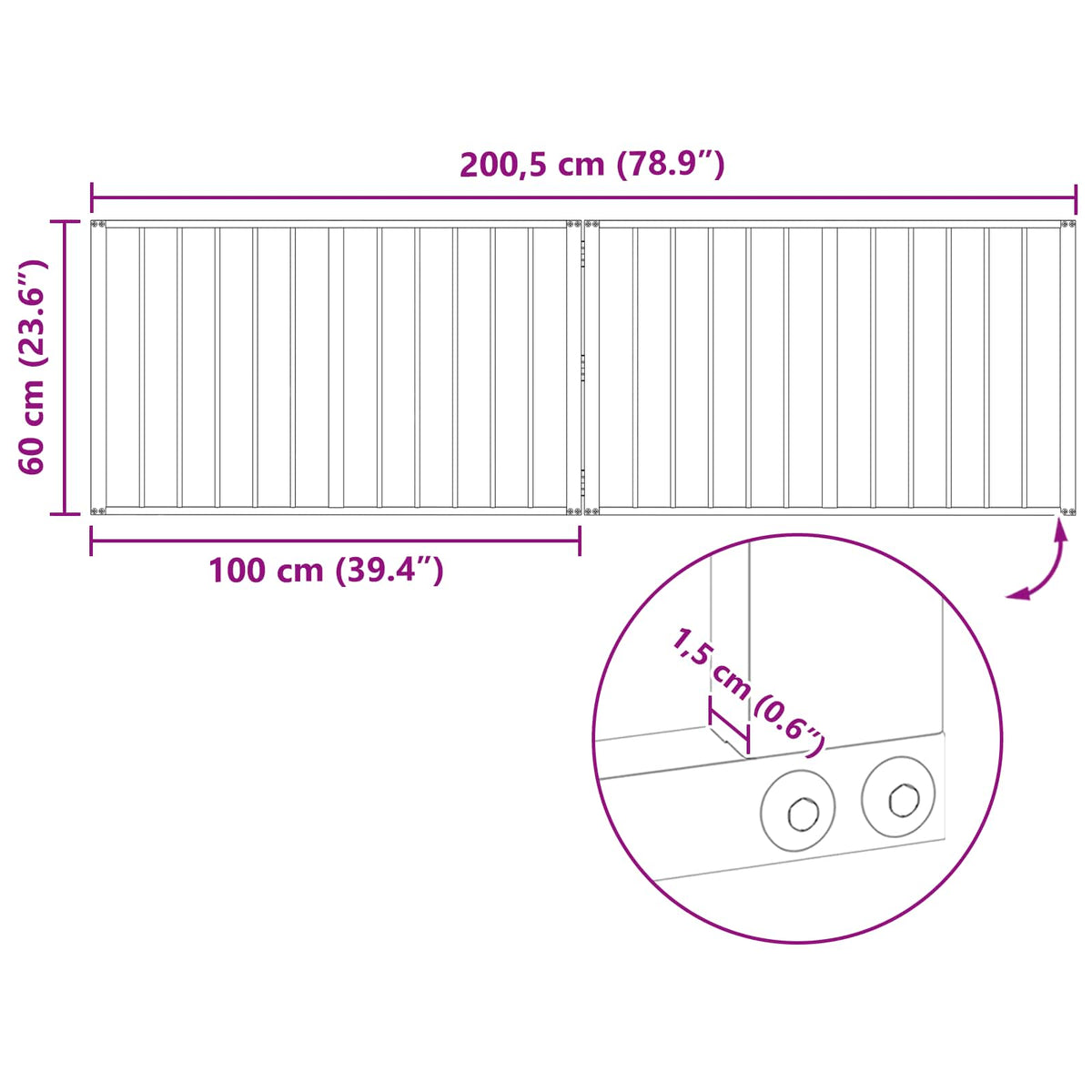 Hundedør 2 stk. Sort 100 x 60 cm Galvaniseret stål