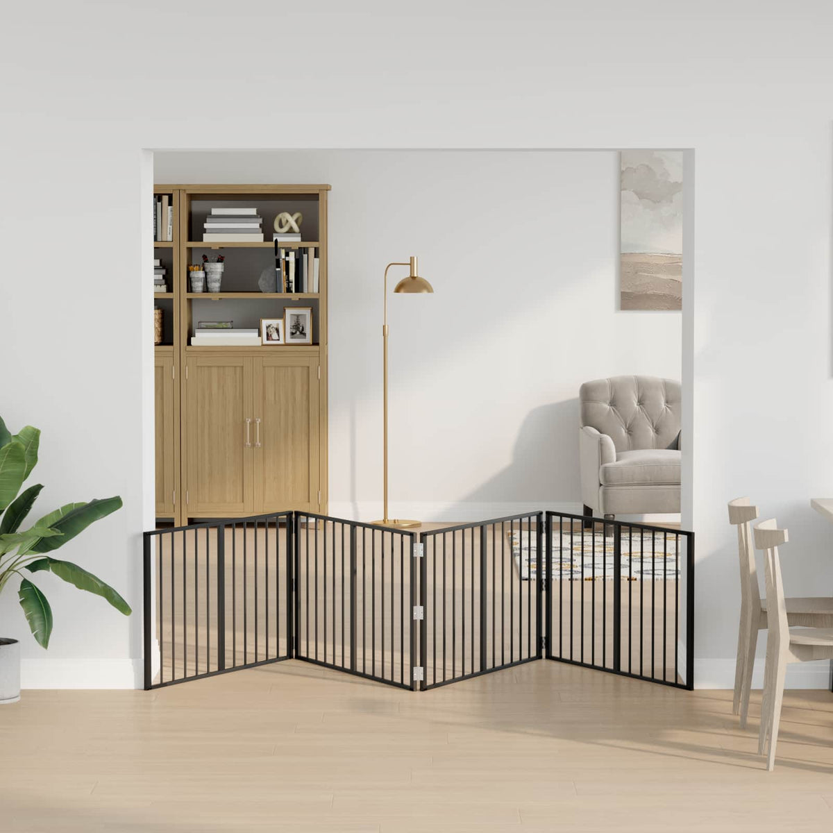 Hundedør 4 stk. Sort 100 x 60 cm Galvaniseret stål
