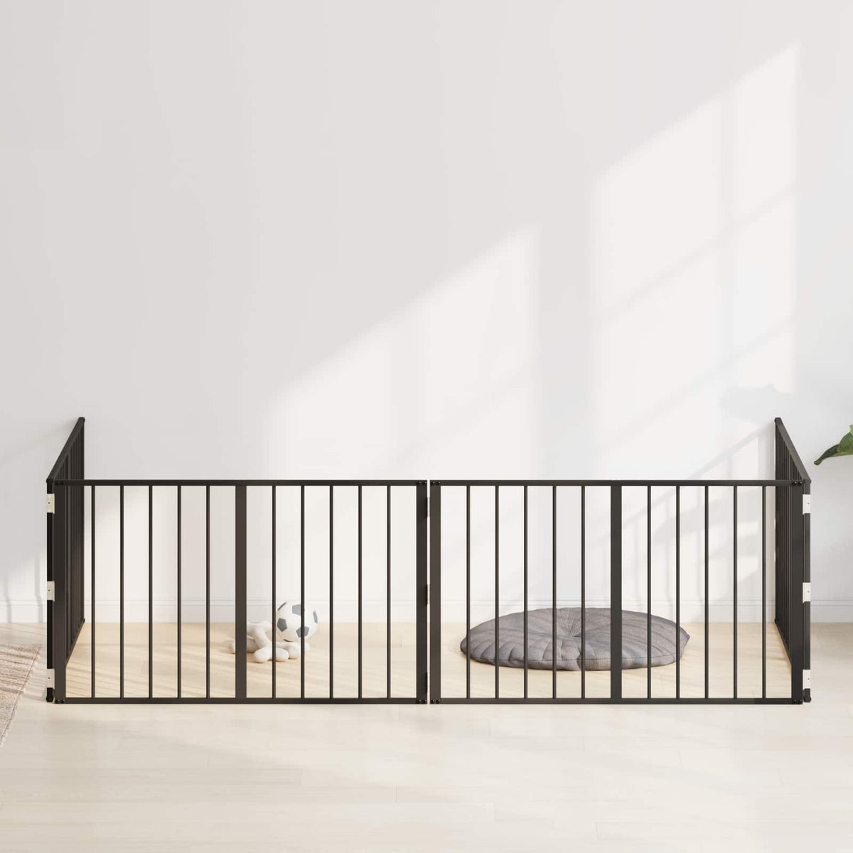 Hundedør 4 stk. Sort 100 x 60 cm Galvaniseret stål