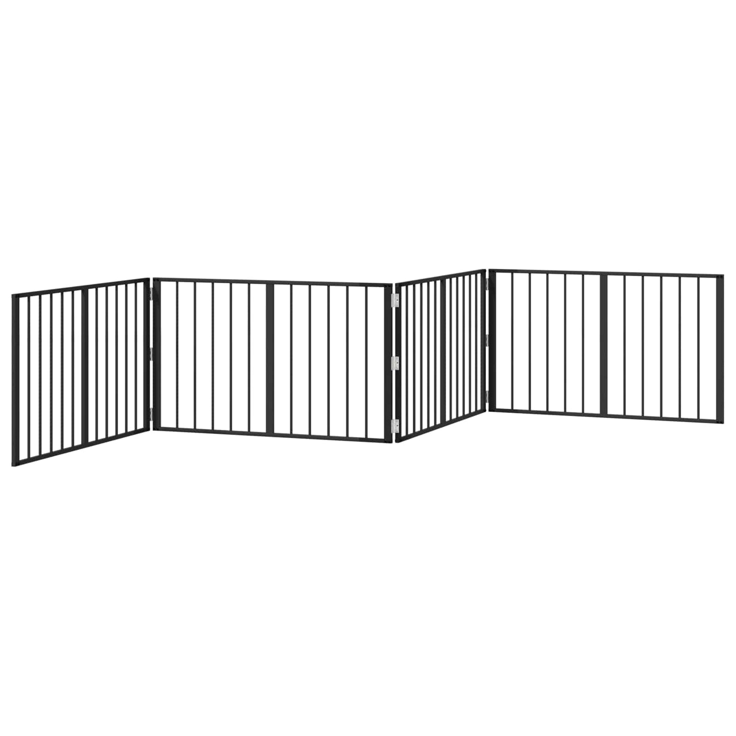 Hundedør 4 stk. Sort 100 x 60 cm Galvaniseret stål