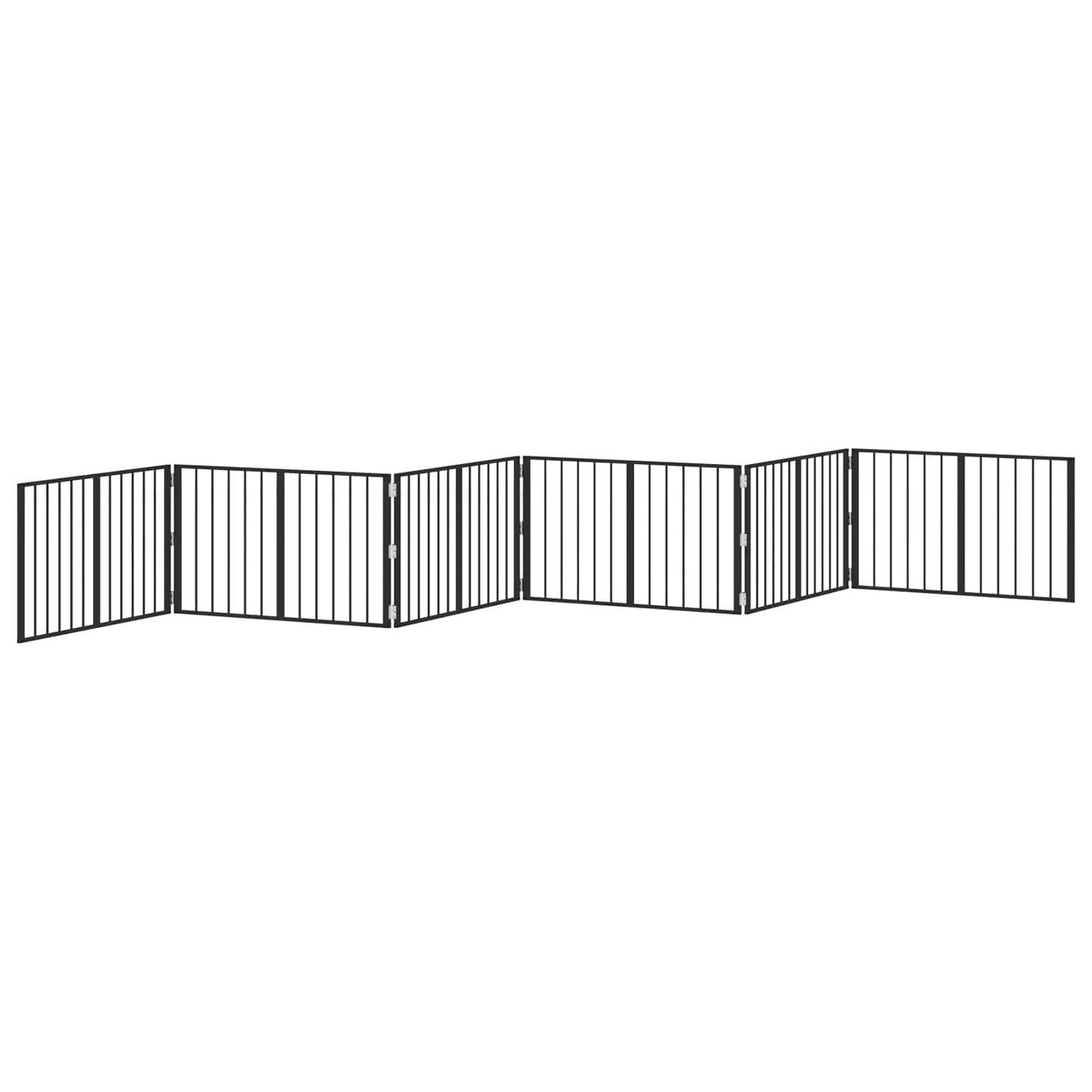 Hundedør 6 stk. Sort 100 x 60 cm Galvaniseret stål