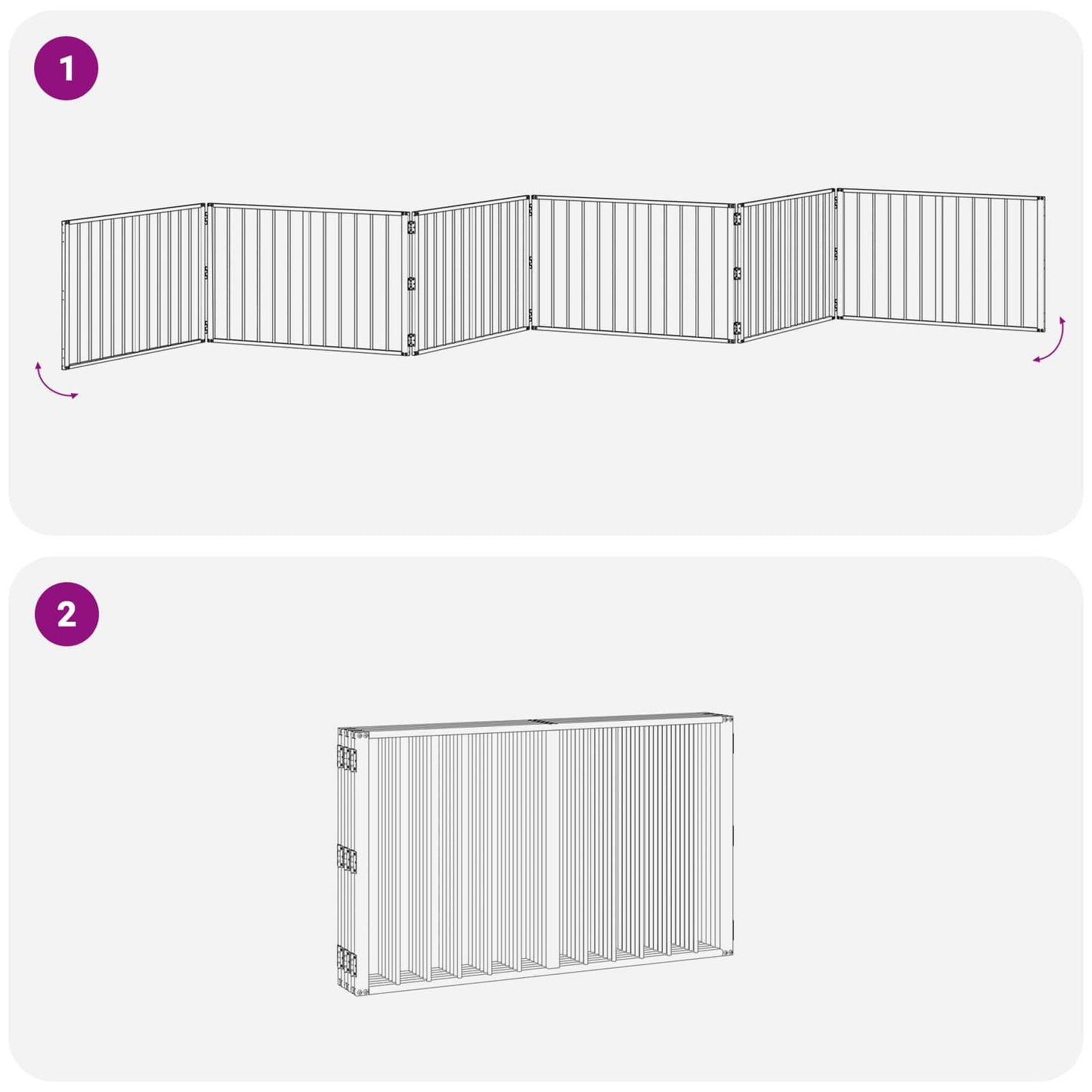 Hundedør 6 stk. Sort 100 x 60 cm Galvaniseret stål