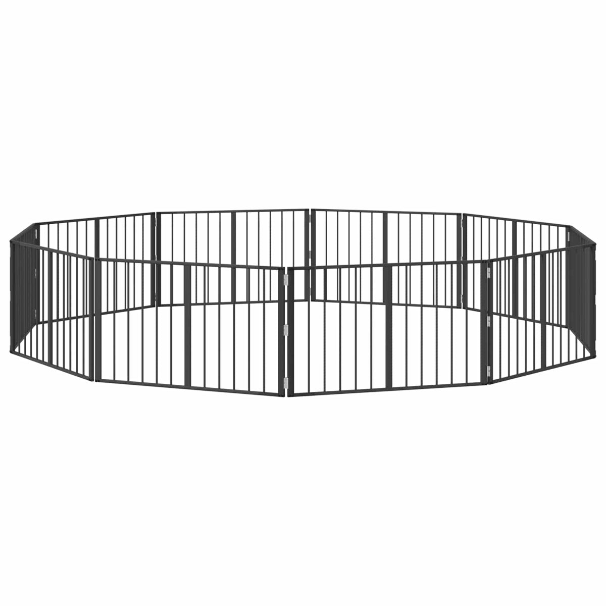 Hundedør 10 stk. Sort 100 x 60 cm Galvaniseret stål