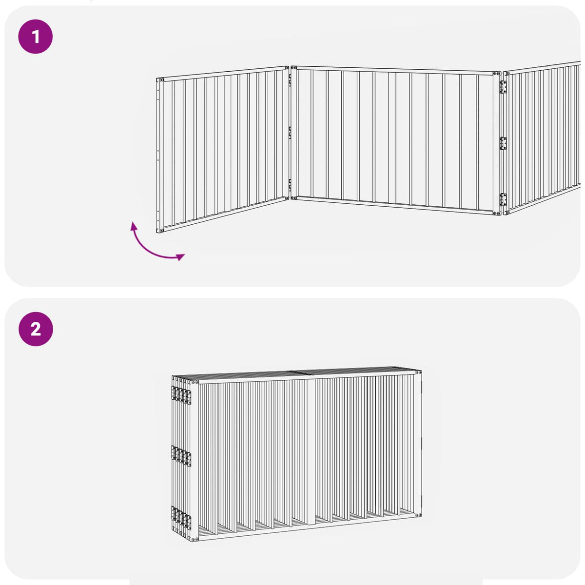 Hundedør 10 stk. Sort 100 x 60 cm Galvaniseret stål
