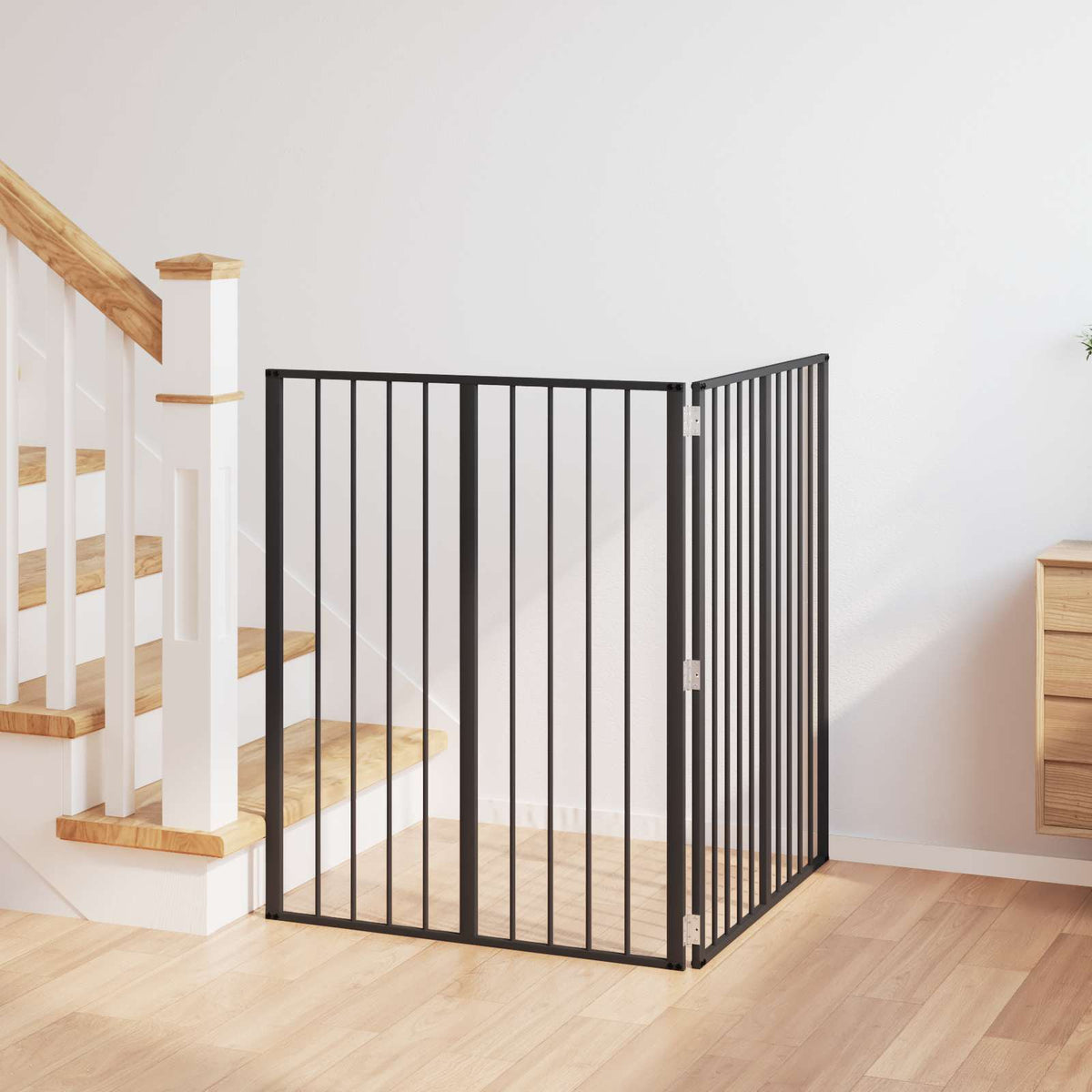 Hundedør 2 stk. Sort 80 x 100 cm Galvaniseret stål