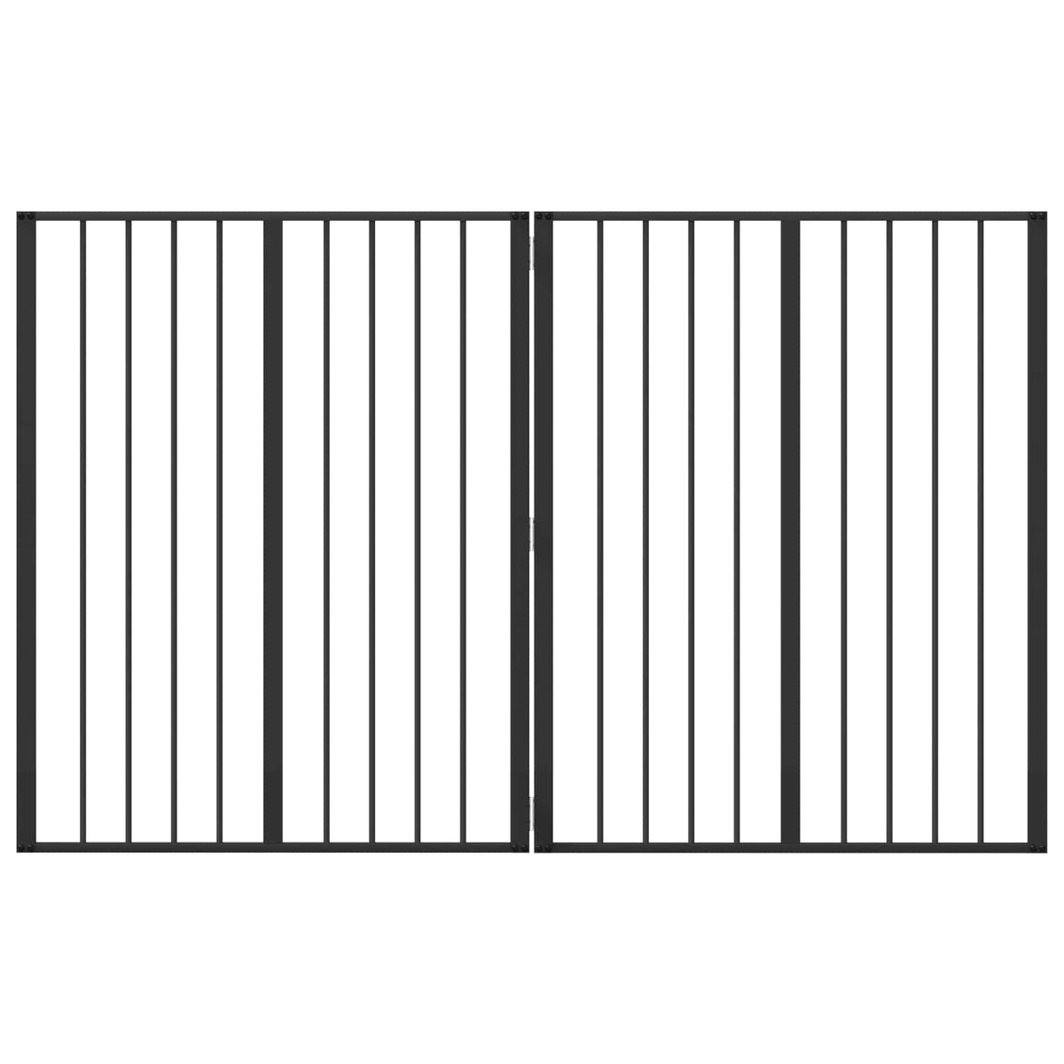 Hundedør 2 stk. Sort 80 x 100 cm Galvaniseret stål