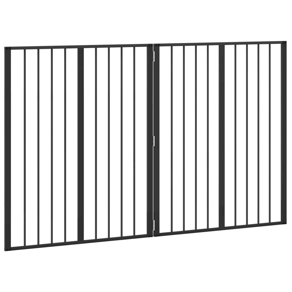 Hundedør 2 stk. Sort 80 x 100 cm Galvaniseret stål