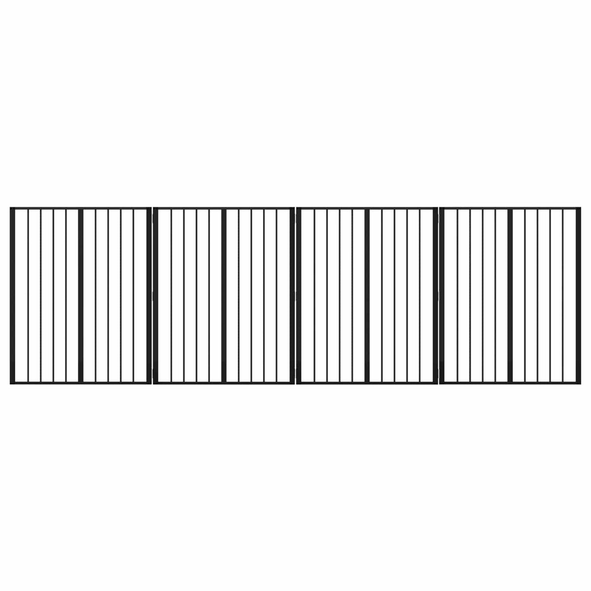 Hundedør 4 stk. Sort 80 x 100 cm Galvaniseret stål