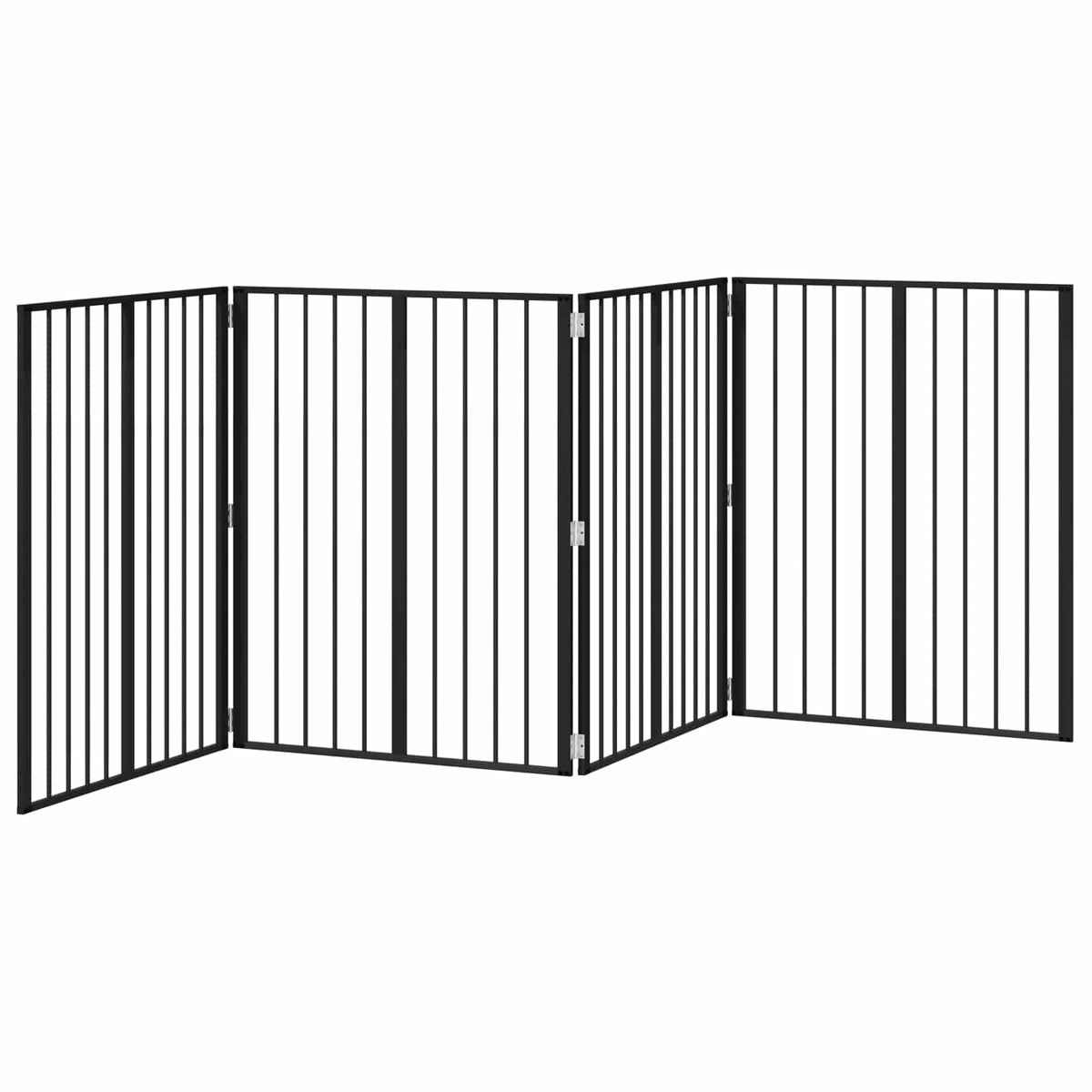Hundedør 4 stk. Sort 80 x 100 cm Galvaniseret stål