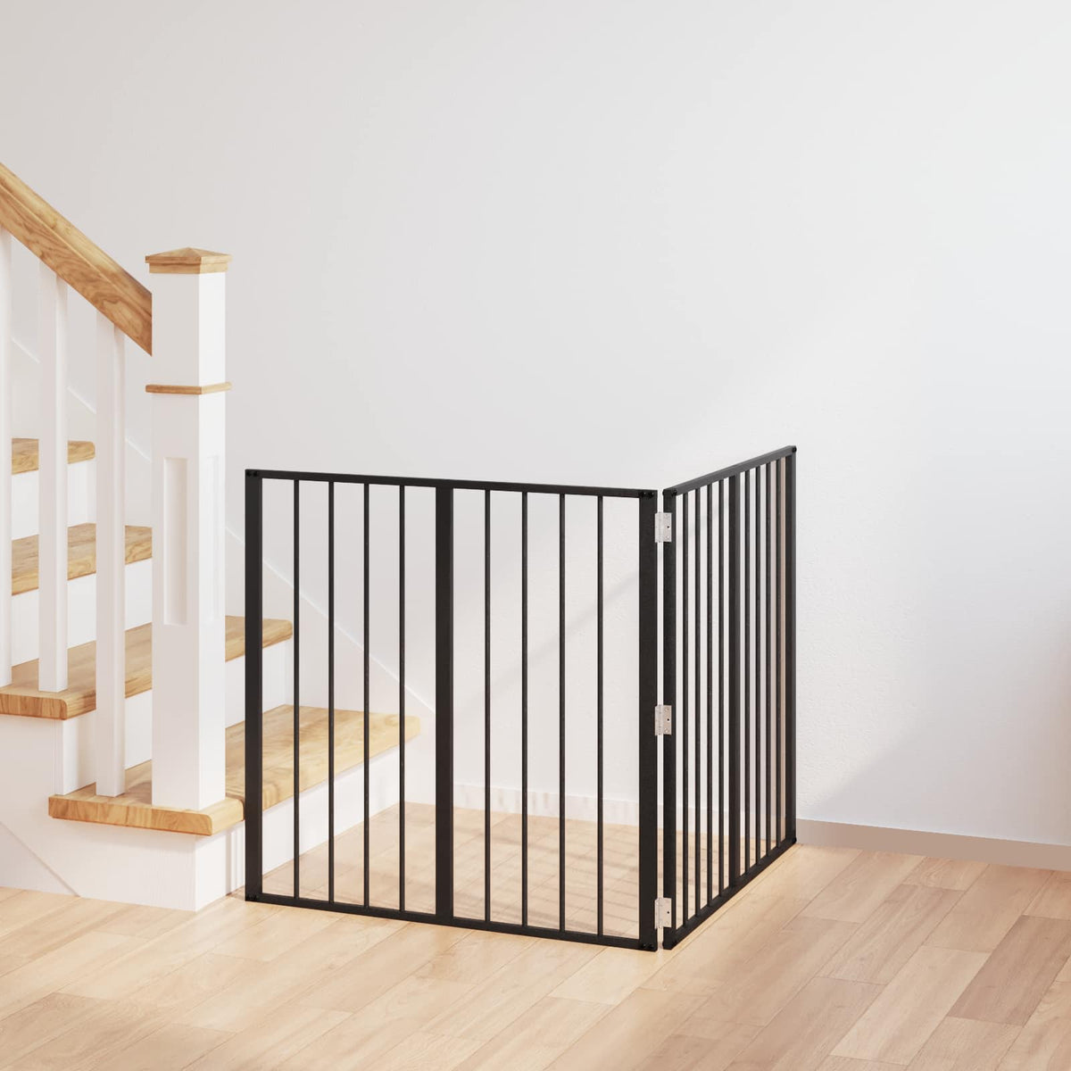 Hundedør 2 stk. Sort 80 x 80 cm Galvaniseret stål