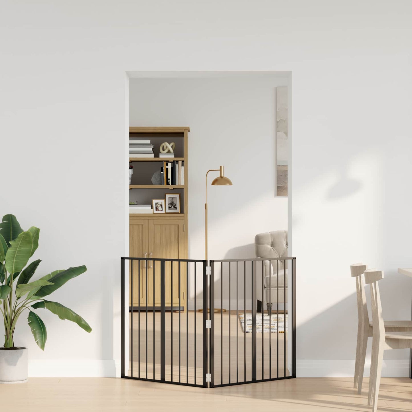 Hundedør 2 stk. Sort 80 x 80 cm Galvaniseret stål