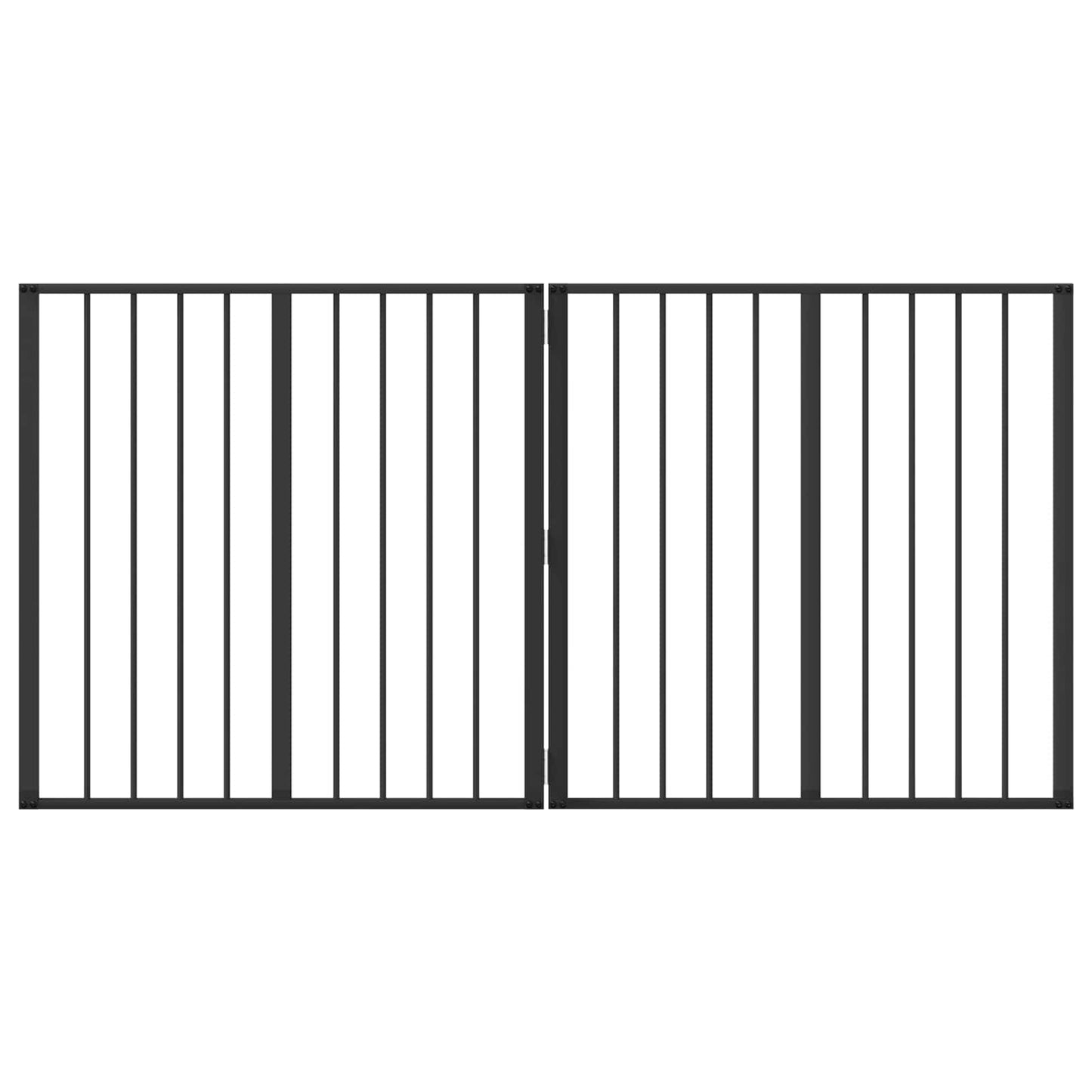 Hundedør 2 stk. Sort 80 x 80 cm Galvaniseret stål